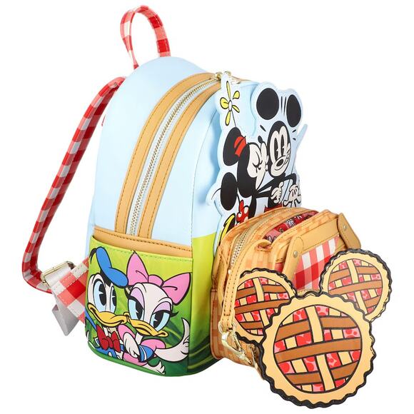 Loungefly Mickey & Friends Picnic Basket Mini Backpack with Coin Bag NWT main image 4